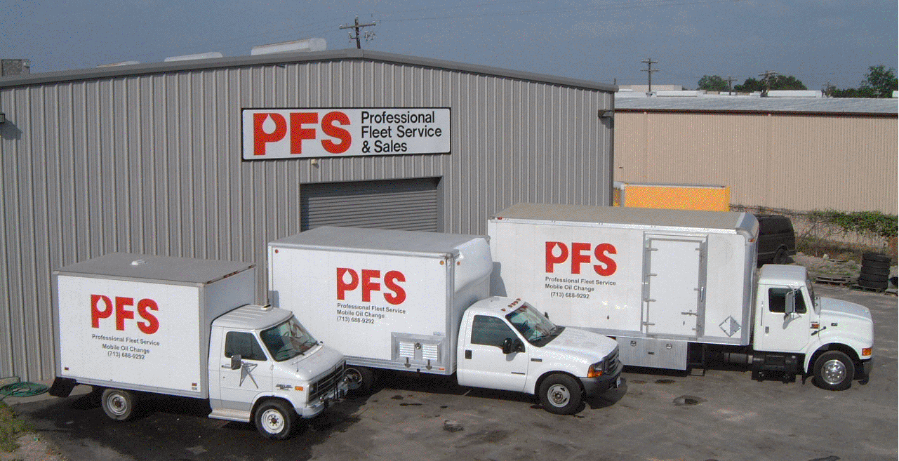 Profession Fleet Service (PFS) fleet of trucks